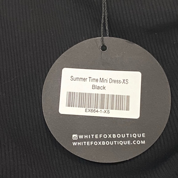 White Fox Boutique Los Angeles Summer Time Ribbed Mini Dress | Black - Picture 4 of 5
